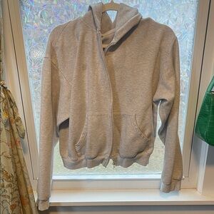 Skims heather Gray Zip-Up Hoodie large